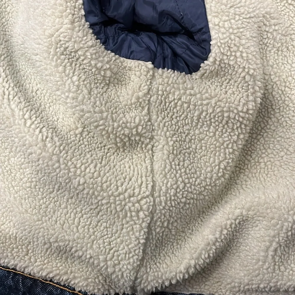 LevisType 3 Sherpa Trucker Denim Blue Jacket Women’s Size L - Picture 15 of 16